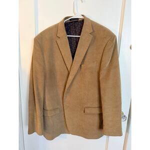 Ralph Lauren Chaps Blazer Corduroy Beige Tan Sport Coat 48R Elbow Patches